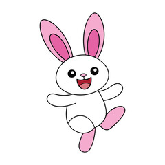 Cute Rabbit Cartoon Character Vector Illustration