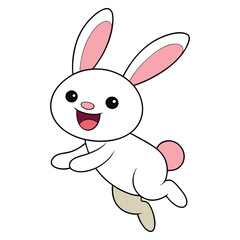 Cute Rabbit Cartoon Character Vector Illustration