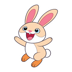 Cute Rabbit Cartoon Character Vector Illustration