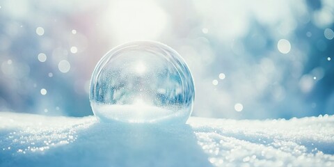 Christmas and new year clear glass winter snow globe