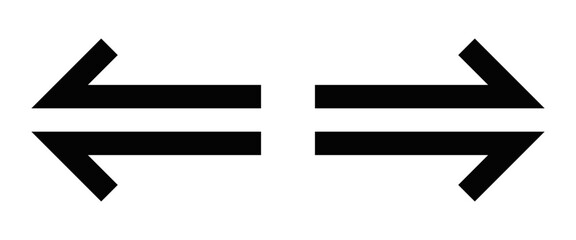 Vector illustration of bidirectional arrows, ideal for concepts of movement, exchange, or navigation in graphic designs. Editable stroke.