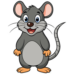 Fototapeta premium Cute happy rat cartoon character