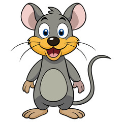 Cute happy rat cartoon character