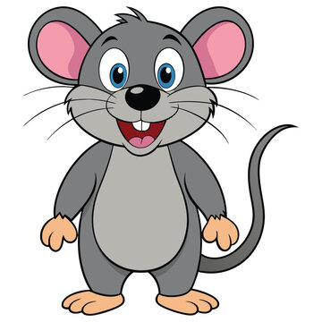 recommend clip art: Cute happy rat cartoon character