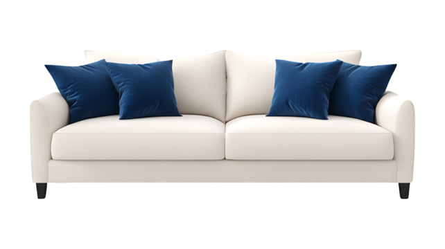 A sofa isolated on white background with clipping path, PNG collection, PNG image, PNG files, Generative art. - Powered by Adobe