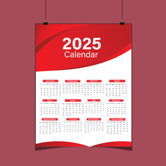 new modern 2025 wall calendar template design 