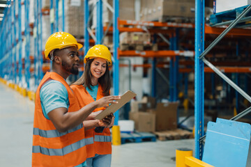 Warehouse logistics planning with teamwork and professional insight