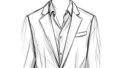 A sketch of a man wearing a suit jacket.