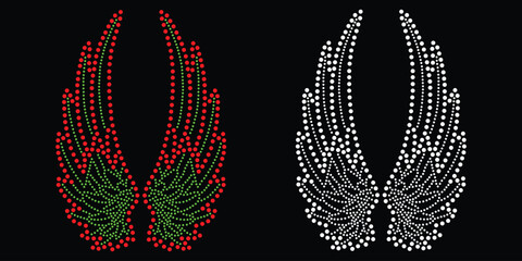 Wings Rhinestone Design, Rhinestone Design, Royalty-Free Images, Rhinestone Pattern, Stone design, Rhinestone design for T-shirt © Best Design