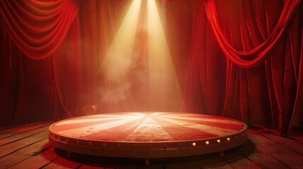 Stage podium for a circus platform vintage light circle stand for theater tent