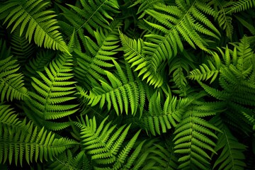 Lush green fern leaves create a vibrant natural backdrop.