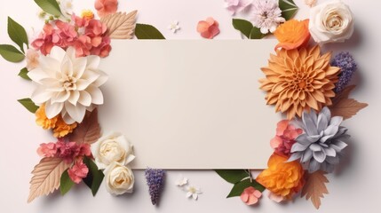 Floral Frame with Paper Flowers