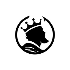 King line icon vector. king face elegant logo icon vector template.