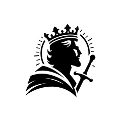 King line icon vector. king face elegant logo icon vector template.