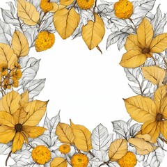 Wreath of autumn leaves, background