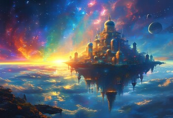 Fototapeta premium floating city