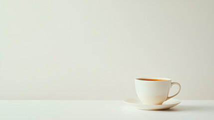 Cup And Saucer On White Background, Dining And Simplicity, Everyday Use Theme .  