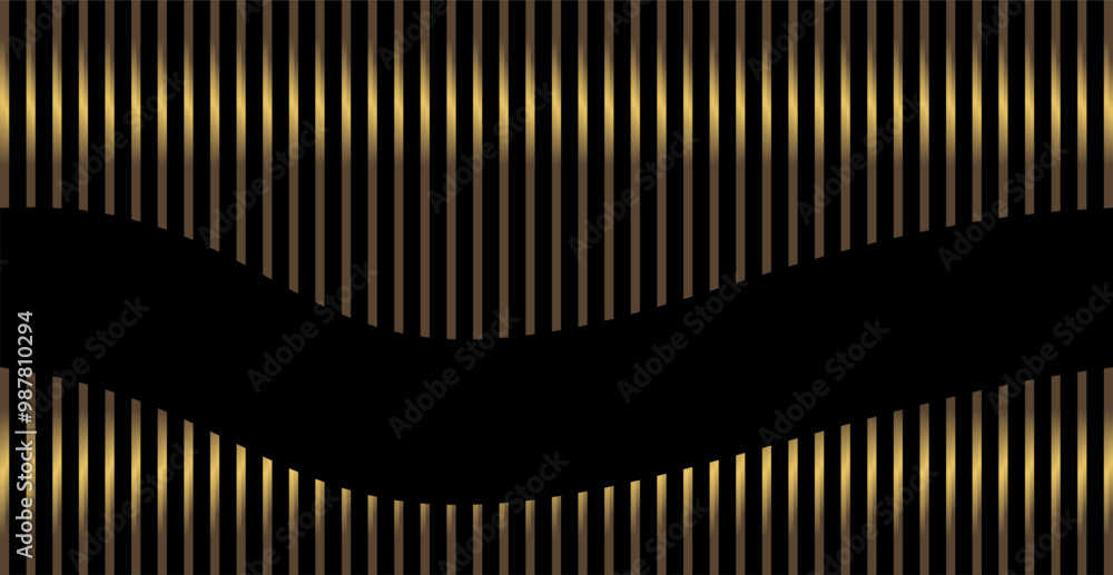 Poster a composition of vertical line reinforcement that forms a curved line with brown and gold colors and