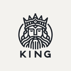 King line icon vector. king face elegant logo icon vector template.