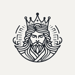 King line icon vector. king face elegant logo icon vector template.