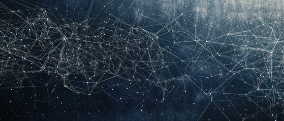Abstract digital network representation with interconnected lines and nodes.