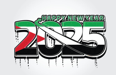 2025 Palestine Happy New Year Template