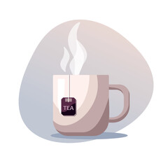 Tea mug isolated on white background.