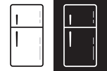Single chamber refrigerator line icon. Fridge sign. Freezer storage symbol. Quality design element. Editable stroke. Linear style refrigerator icon. Vector