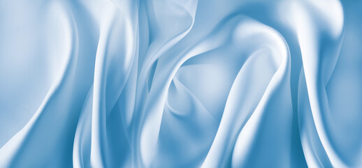 Lines in blue silk fabric