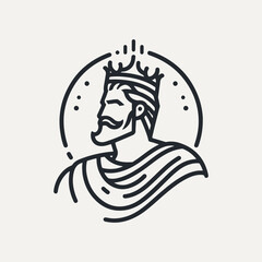 King line icon vector. king face elegant logo icon vector template.