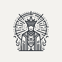King line icon vector. king face elegant logo icon vector template.