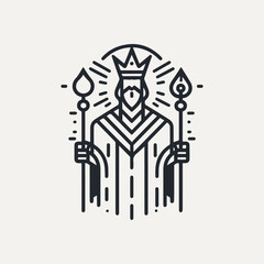 King line icon vector. king face elegant logo icon vector template.