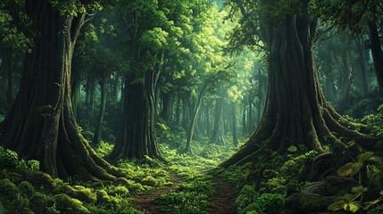 Obraz premium Vast rainforests filled with towering trees