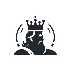 King line icon vector. king face elegant logo icon vector template.