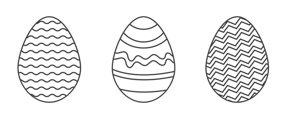 easter liner eggs icon collection on a white background