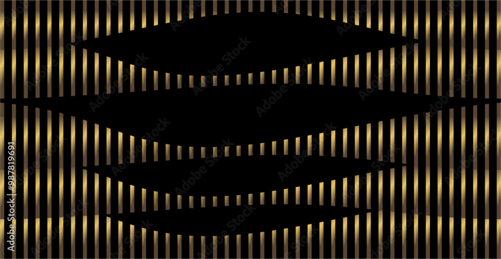 Poster a composition of vertical line reinforcement that forms a curved line with brown and gold colors and