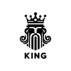 King line icon vector. king face elegant logo icon vector template.