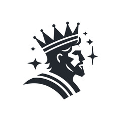King line icon vector. king face elegant logo icon vector template.
