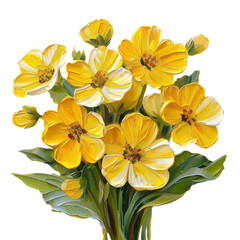 Obraz premium Isolated yellow pansy blossoms with orange hues, a vibrant spring floral macro