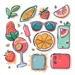 set of fruits and vegetables