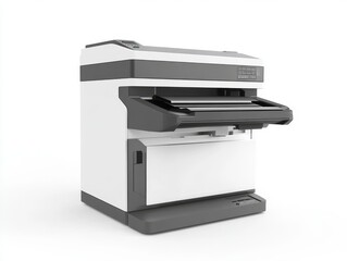 Modern Office Printer with Paper Tray and Scanner