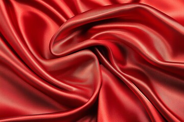 Fototapeta premium A smooth, shiny silk fabric, with delicate folds and a luxurious sheen, in rich jewel tones