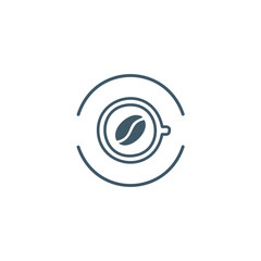 Obraz premium A coffee cup and a bean vector icon design
