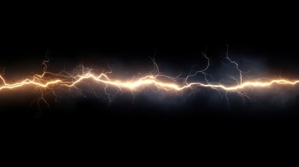 Abstract Electric Lightning Bolt on Black Background