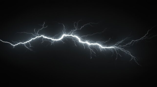 White Lightning Bolt on Black Background