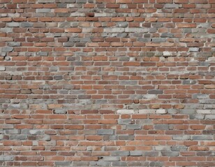 Naklejka premium An old, weathered brick wall with a variety of gray, brown, and green tones