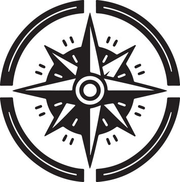 recommend clip art: Navigation compass icon logo icon design silhouette vector art illustration with white background