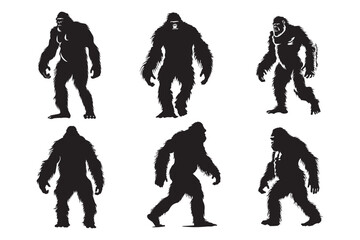 Bigfoot Silhouette Vector Mysterious Bigfoot Silhouette Vector