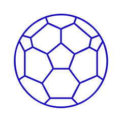 Fototapeta premium Soccer Ball Icon in Minimalist Style, Blue Outline, Modern Design
