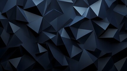 Dark blue and black paper triangles on a dark background